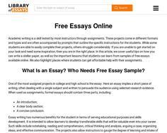 Library Of Essays